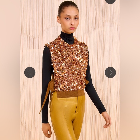 NWT 1299.00 Medium Ulla Johnson Ulla Johnson Cosima Embroidered Cashmere Vest - Picture 6 of 7